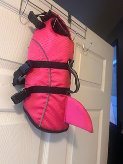 Pink Dog Life Jacket Floatation Vest Size m Reflective Quick-Release Leash Ring