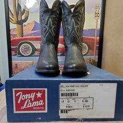 Tony Lama Men's 8.5 B Boots Black Leather Style H1561L