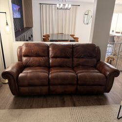 Brown Leather Couch 