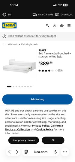 IKEA twin bed frame.