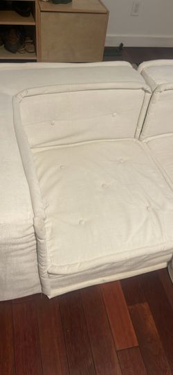 Pottery Barn Teen Cushy Modular Tufted Sectional Sofa with Ottoman