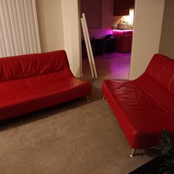 Ashley - Red Couch and Love Seat