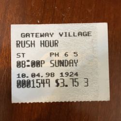 Rush Hour 1 Movie Ticket Stub Perfect Condition!!