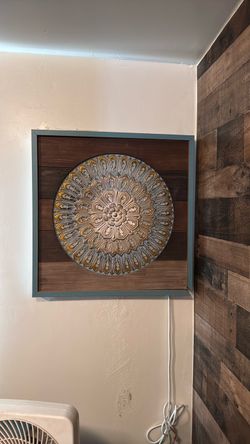 Mandala Wall Art with Wood Background