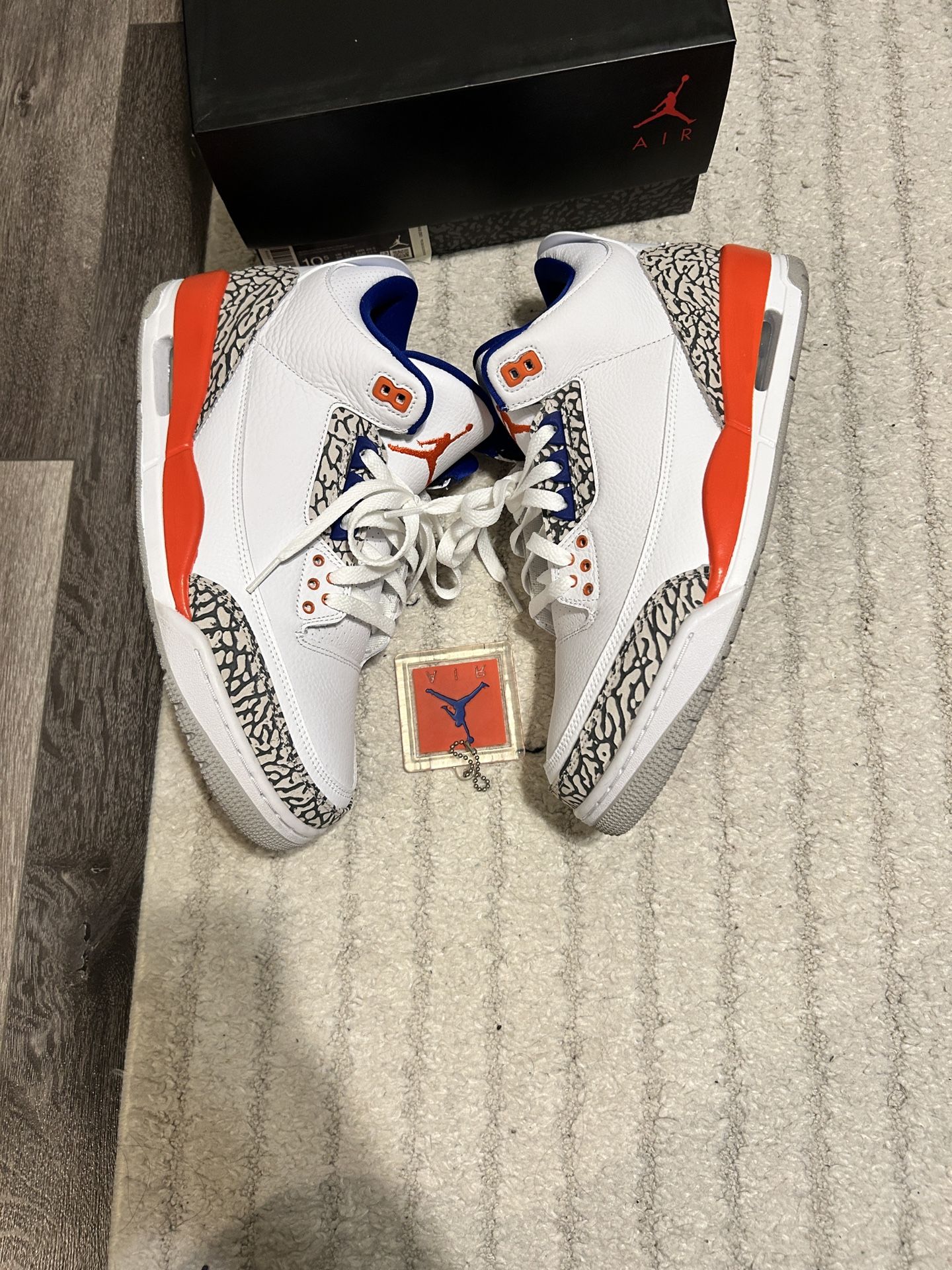 Jordan 3 ‘Knicks’, Sz 10.5