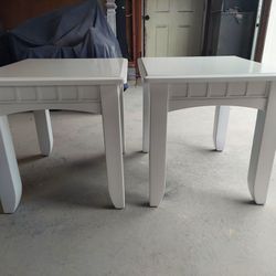 Pair Of  White Side Tables 