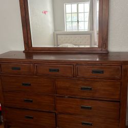 Wood Dresser With Mirror