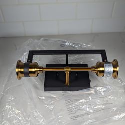 Nuvo 60-6972 Intention 2-Light Vanity light fixture in a warm brass and black finish. 