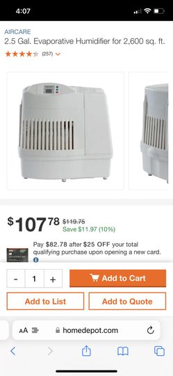 AirCare Humidifier 2.5 Gallon, Used