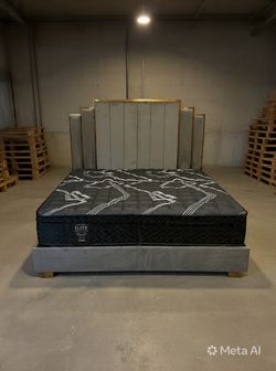 King size mattress pillow top 12”.   New mattress for. A plastic seal
