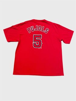 Albert Pujols Los Angeles Angels 5 red majestic vintage baseball tshirt Size 2XL