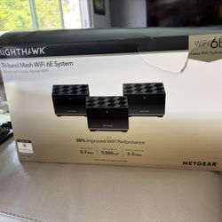 NETGEAR Nighthawk Mesh WiFi 6E System – 3 Pack (MK90/M90) – Excellent Condition