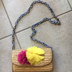 Betsey Johnson Flower Straw Purse