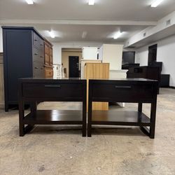 Price for Both - 2 Espresso Color Nightstands / Nightstand Set / End Tables / Side Tables