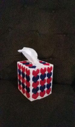 Hearts Kleenex Box; Homemade; Plastic Canvas