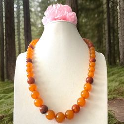 Vintage & Unique Baltic Butter Scotch Amber & Dark German Amber Necklace 21”inch & 43Grams