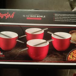 Parini 4 PC Ceramic 15 OZ Rice Bowls 💯% Brand New Sealed Never Opened 