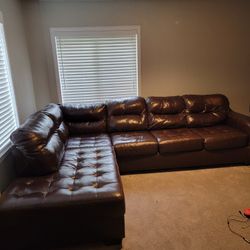 Leather Sectional With Ottoman