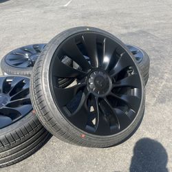 20” Tesla Model 3 uberturbine rims factory Tesla performance long range wheels satin black brand new 235/35/20