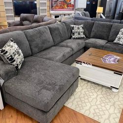 Ballinasloe Smoke Gray Raf Or Laf Sectional  Sofa Couch Living Room Set  °°•