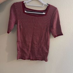Square Neck Striped Shirt (from Korea)