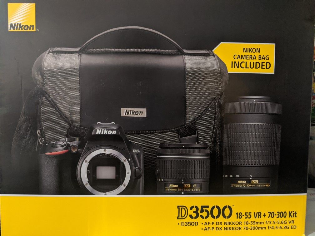Nikon d3500 18-55 VR + 70-309 kit case included brand new