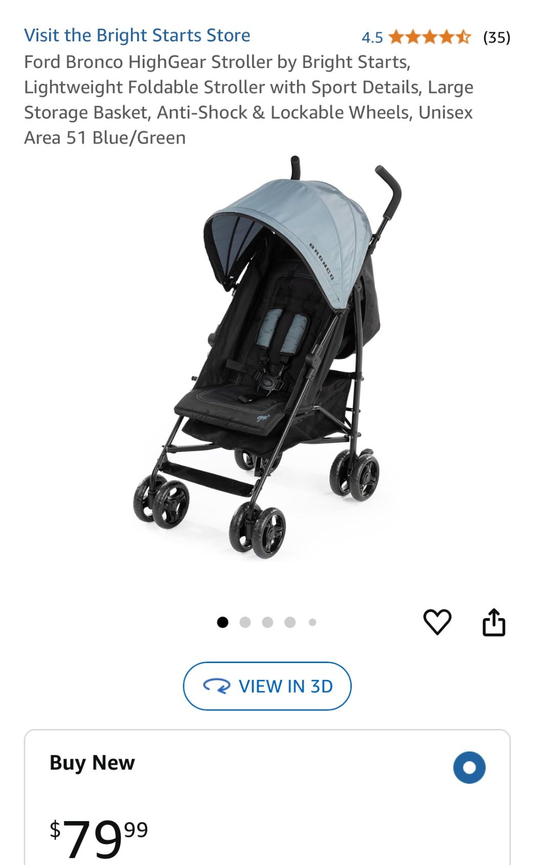 Ford Bronco Travel Stroller - New In Box! $40