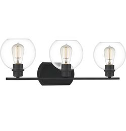 3-Light Matte Black Farmhouse Vanity Light