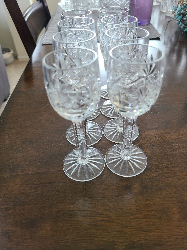 Vintage Cut Crystal Stemmed Glass Ware