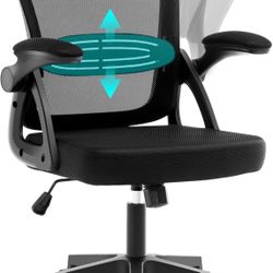Ergonomic Office Chair, Ergonomic Desk Chair with Adjustable Lumbar Support, Mesh Computer Chair with Comfy Flip-up Armrests, Executive Task Chair for