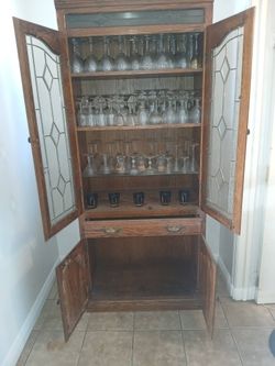 China Hutch with all Crystal Cup's