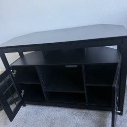 Modern Black Corner TV Stand – Great Condition!