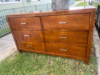 Six drawer wooden dresser