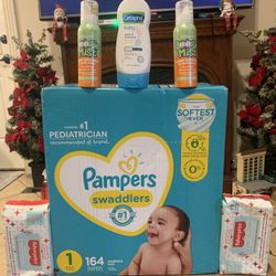 Size 1 Huge Pampers Bundle $50