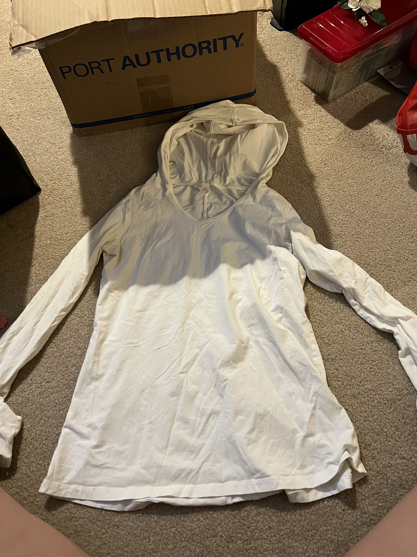 Lucy White Hooded Shirt Size M