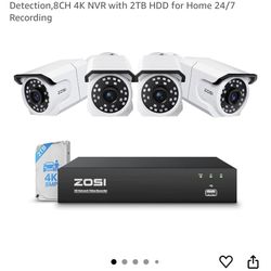 Zosi 4K Poe security Camera, 4 Camera Setup, Brand New