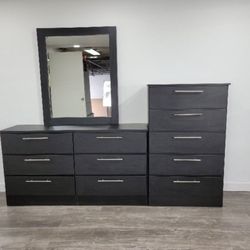 Dresser Whit Mirror And Chest  - Cómoda Con Espejo Y Gavetero 