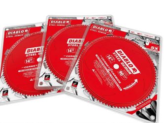 3 Pack Diablo Steel Demon 14" 90T Cermet II Carbide Metal Saw Blades - NEW