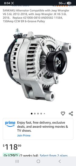 Sankaku Alternator 2012-2018 Jeep Wrangler 421000-0810/11584