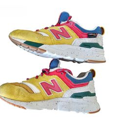 New Balance 997H Suede and Mesh Gold Multi Color Shoes Youth Size 13