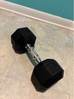 25 LB Rubber Hex Dumbbell - Single - Like New