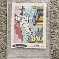 Vintage 1978 Sunbeam Bread Superman Krypto Dog Card Sticker 