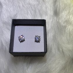  2 Carat Moissanite Silver Screwback Studs | Sparkle + Security