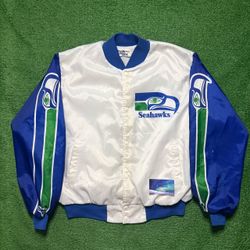Vintage Seattle Seahawks Satin Chalk Line Fanimation Jacket X-Large Preowned