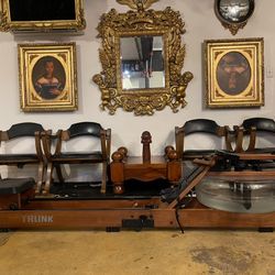 Trunk Foldable Solid Wood Water Rowing Machine With Digital Multi Function LCD Screen Monitor