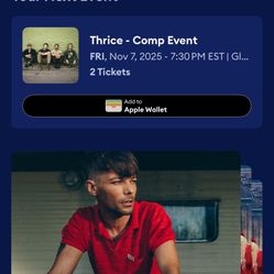 2 Tickets To Go See Thrice 