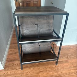 Modern Wood & Black Metal Console - Can Hold Records