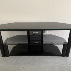 Black Tv Stand/Entertainment Center (metal and glass)
