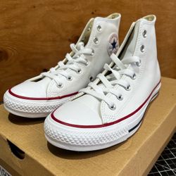 Converse Chuck Taylor All Star High Top Leather 132169C White Sneakers Size Men 6/Women 8