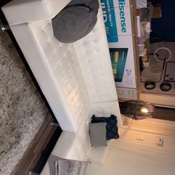 White Leather Futon Couch